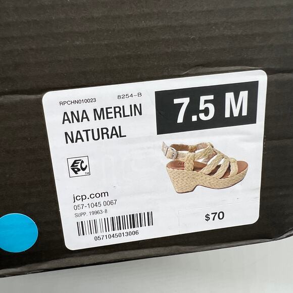 a.n.a Womens Merlin Wedge Sandals Brown Natural Size 7.5M - Picture 14 of 15